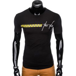 T-SHIRT MĘSKI Z NADRUKIEM S987 - CZARNY. Czarne t-shirty męskie z nadrukiem Ombre Clothing, m. Za 29,00 zł.