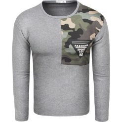 Bluza męska longsleeve grafitowa - moro Recea. Szare bluzy męskie Recea, xl, z nadrukiem, z bawełny, z kapturem, bez rękawów, bez kaptura. Za 49,99 zł.
