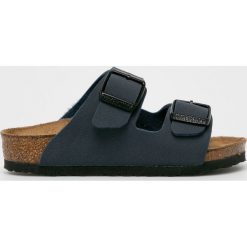 Birkenstock - Klapki dziecięce Arizona Kids. Niebieskie sandały chłopięce Birkenstock, ze skóry, bez zapięcia. Za 169,90 zł.