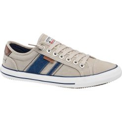 Tenisówki męskie Dockers beżowe. Brązowe trampki męskie DOCKERS, bez wzorów, z materiału, sportowe, bez zapięcia. Za 159,90 zł.