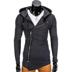 Bluzy męskie: BLUZA MĘSKA ROZPINANA Z KAPTUREM B680 – GRAFITOWA