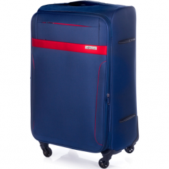 Średnia walizka miękka M Solier STL1316 granatowo-czerwona. Czerwone walizki Solier Luggage, bez wzorów, z tworzywa sztucznego, wakacyjne. Za 163,00 zł.