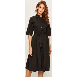 Dkny - Sukienka. Czarne sukienki damskie DKNY, na co dzień, m, bez wzorów, z elastanu, casualowe, bez kołnierzyka, z krótkim rękawem, krótkie, midi, rozkloszowane. W wyprzedaży za 769,90 zł.