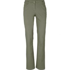 Spodnie ze stretchem BOOTCUT bonprix oliwkowy. Zielone spodnie damskie bonprix. Za 74,99 zł.