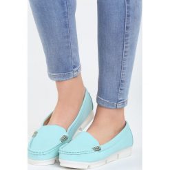 Mokasyny damskie: Niebieskie Mokasyny Blue Moccasins Janice