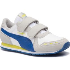Sneakersy PUMA - Cabana Racer SL V PS 360732 77 Puma White/Galaxy Blue. Białe trampki chłopięce Puma, bez wzorów, ze skóry ekologicznej, na rzepy. W wyprzedaży za 119,99 zł.