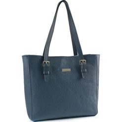 Torebki klasyczne damskie: Skórzana torebka w kolorze granatowym – (S)40 x (W)30 x (G)13 cm