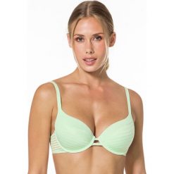 Biustonosz usztywniany Lorraine Green. Zielone biustonosze Dorina, w paski, z mikrofibry. Za 84,99 zł.