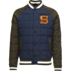 Superdry KYAN BOX QUILT Kurtka Bomber navy/khaki. Szare kurtki męskie bomber marki Superdry, z bawełny, sportowe. Za 559,00 zł.