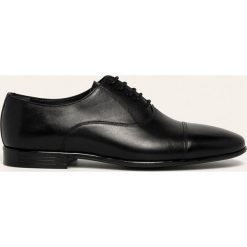 Badura - Półbuty skórzane. Czarne buty wizytowe męskie Badura, bez wzorów, ze skóry, eleganckie, na sznurówki. W wyprzedaży za 299,90 zł.