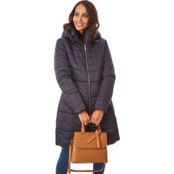 Płaszcz przejściowy w kolorze granatowym. Niebieskie płaszcze damskie Snowie Collection, s, bez wzorów, ze skóry. W wyprzedaży za 175,95 zł.