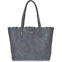 Torebka damska shopper falbanka MILTON ML05 ciemnoszara - ciemny szary. Szare torby damskie na zakupy Milton, z aplikacjami, z materiału, klasyczne, zdobione. Za 109,99 zł.