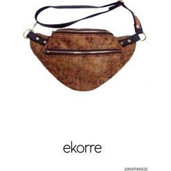 Ekorre large korek. Brązowe nerki damskie marki Pakamera, w paski, ze skóry, bez dodatków. Za 130,00 zł.