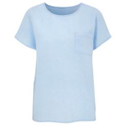 Cellbes Lniana bluzka z krótkimi rękawami błękitny female niebieski 58/60. Niebieskie bluzki damskie Cellbes, uniwersalny, bez wzorów, bez kołnierzyka, z krótkim rękawem. Za 209,00 zł.