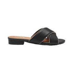 Duffy Sandały czarny female czarny 40. Czarne sandały damskie Duffy, w paski, bez obcasa, z paskami. Za 189,00 zł.