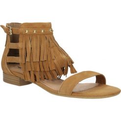Sandały tamaris 1-28189-36. Brązowe sandały damskie Tamaris, bez wzorów, ze skóry, eleganckie, bez obcasa, bez zapięcia. Za 319,99 zł.