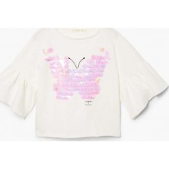Mango Kids - Top dziecięcy Burbuja 110-164 cm. Szare bluzki dziewczęce marki Mango Kids, l, z nadrukiem, z bawełny, z okrągłym kołnierzem. Za 59,90 zł.