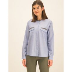 Koszula Pepe Jeans Lucille PL303546. Niebieskie bluzki damskie Pepe Jeans, l, bez wzorów, z bawełny, bez kołnierzyka, bez rękawów. W wyprzedaży za 179,00 zł.