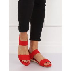 Sandałki espadryle czerwone SIRIN. Czerwone espadryle damskie FunKee.pl, w paski, z tkaniny, bez obcasa, na płaskiej podeszwie. Za 69,99 zł.