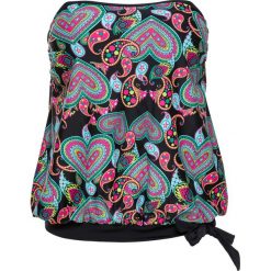 Top plażowy "oversize" bonprix czarny z nadrukiem. Stroje kąpielowe damskie bonprix. Za 79,99 zł.