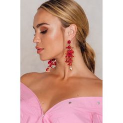 Kolczyki damskie: NA-KD Accessories Wiszące kolorowe kolczyki – Red