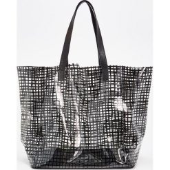 Shopper bag damskie: Przezroczysta torba shopper – Czarny