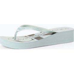 Calvin Klein Jeans - Damskie japonki, niebieski. Niebieskie klapki damskie Calvin Klein Jeans, bez wzorów, z jeansu, na wysokim obcasie. Za 179,95 zł.