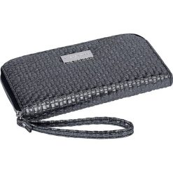 Portfele damskie: Portfel w kolorze czarnym z powerbankiem – 20,5 x 12 cm