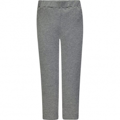 Legginsy w kolorze szarym. Białe legginsy dziewczęce marki Marc O'Polo Junior, z nadrukiem, z okrągłym kołnierzem, z długim rękawem. W wyprzedaży za 42,95 zł.
