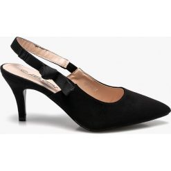Answear - Czółenka Abloom. Czarne buty ślubne damskie marki ANSWEAR, z materiału, na obcasie. W wyprzedaży za 99,90 zł.