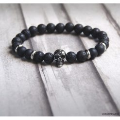 LUX. czacha. męska bransoletka . skull VIII. Czarne bransoletki męskie Pakamera. Za 99,00 zł.