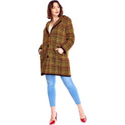 Sweter w kratę żółty. Żółte swetry damskie Tagless, xl, z wełny. Za 177,91 zł.