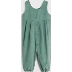 Mango Kids - Kombinezon dziecięcy Petunia 80-104 cm. Zielone kombinezony dziewczęce Mango Kids, bez wzorów, z bawełny, bez rękawów. W wyprzedaży za 49,90 zł.