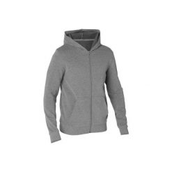 Bluza na zamek z kapturem Gym & Pilates męska. Czarne bluzy męskie DOMYOS, s, bez wzorów, z bawełny, z kapturem, bez rękawów, z kapturem. Za 49,99 zł.