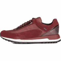 Geox tenisówki damskie D943FA 022GH 37 burgund. Czerwone buty sportowe damskie Geox, bez wzorów, z zamszu, sportowe, tenisowe. Za 589,00 zł.