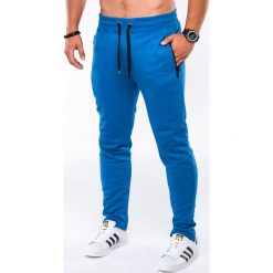 SPODNIE MĘSKIE DRESOWE P549 - NIEBIESKIE. Niebieskie spodnie męskie Ombre Clothing, na co dzień, s, bez wzorów, z bawełny. Za 39,00 zł.