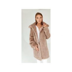 CIEMNOBEŻOWY PLUSZOWY PŁASZCZ TEDDY BEAR Z BARANKA. Brązowe płaszcze damskie Smoke, na lato, s, bez wzorów, z dzianiny. Za 799,00 zł.