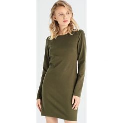 Sukienka z długim rękawem - Khaki. Brązowe sukienki damskie Sinsay, s, bez wzorów, bez kołnierzyka, z długim rękawem, długie. Za 39,99 zł.