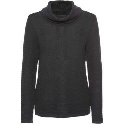 Golfy damskie: Sweter dzianinowy bonprix antracytowy melanż