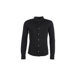 Koszule z długim rękawem Emporio Armani YOULLINE. Czarne koszule męskie Emporio Armani, s, bez wzorów, bez kołnierzyka, z długim rękawem. Za 599,00 zł.