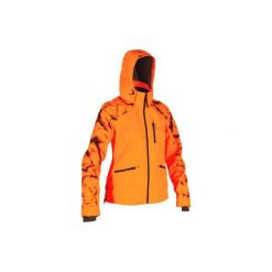 Kurtka myśliwska IMPSUPERTRACK damska fluo. Pomarańczowe kurtki damskie SOLOGNAC, bez wzorów, z poliesteru, bez kaptura. Za 399,99 zł.