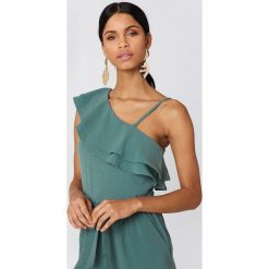 Rut&Circle Top na jedno ramię Ofelia - Green. Zielone topy damskie Rut&Circle, z aplikacjami, z poliesteru, z falbankami. W wyprzedaży za 60,97 zł.