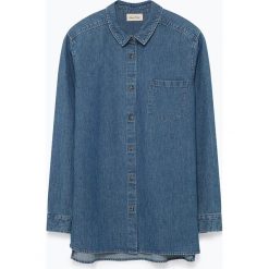 Bluzka "Badidow" w kolorze granatowym. Niebieskie bluzki damskie American Vintage, s, bez wzorów, z klasycznym kołnierzykiem, bez rękawów. W wyprzedaży za 129,95 zł.