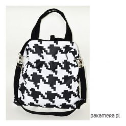 TORBA PIKSEL - PRINT PEPITKA, 2W1, DWUSTRONNA. Szare torebki klasyczne damskie marki Pakamera, z tkaniny. Za 119,00 zł.