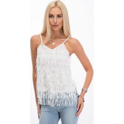 Topy damskie: Top biało-kremowy BB1031