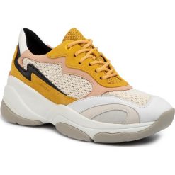 Sneakersy GEOX - D Kirya B D92BPB 02214 C2M1Q Lt Yellow/Off White. Brązowe półbuty damskie Geox, ze skóry. Za 559,00 zł.