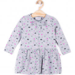 Sukienka. Szare sukienki dziewczęce z falbanami SWEET HEART, z bawełny, z długim rękawem, długie. Za 29,90 zł.