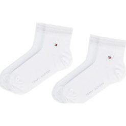 Zestaw 2 par niskich skarpet unisex TOMMY HILFIGER - 342025001 White 300. Białe skarpetki damskie TOMMY HILFIGER, bez wzorów, z elastanu. Za 44,90 zł.