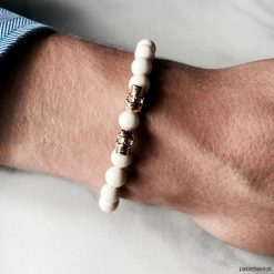Bransoletki męskie: Bransoletka męska WHITE SKULL