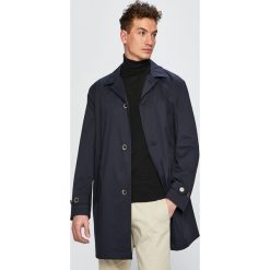 Pierre Cardin - Płaszcz. Niebieskie płaszcze męskie Pierre Cardin, bez wzorów, z elastanu, bez kaptura. W wyprzedaży za 749,90 zł.